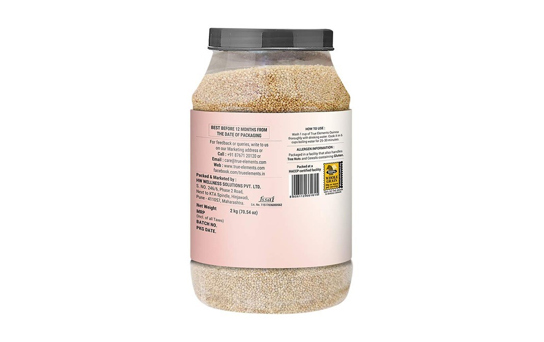 True Elements Quinoa Regular    Plastic Jar  2 kilogram